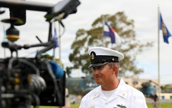 U.S. Navy Chief is Interviewed for NASCAR Documentary
