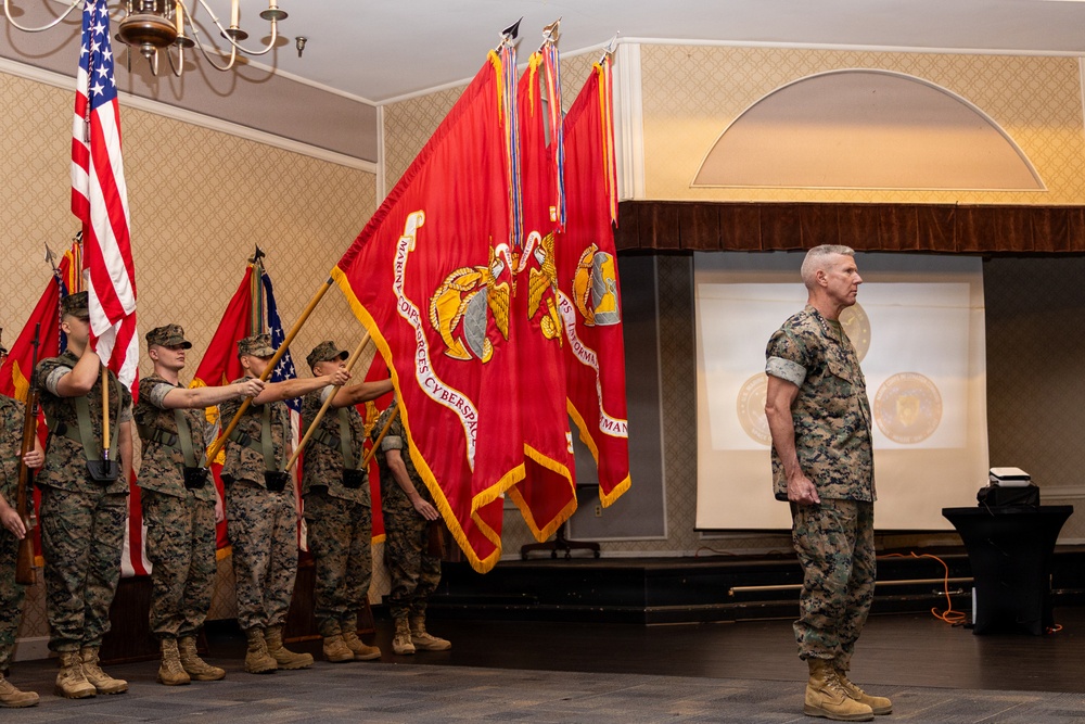 The Commandant, Gen. Eric M. Smith attends the MARFORCYBER, MARFORSPACE, and MCIC Change of Command