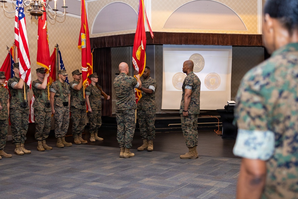 The Commandant, Gen. Eric M. Smith attends the MARFORCYBER, MARFORSPACE, and MCIC Change of Command