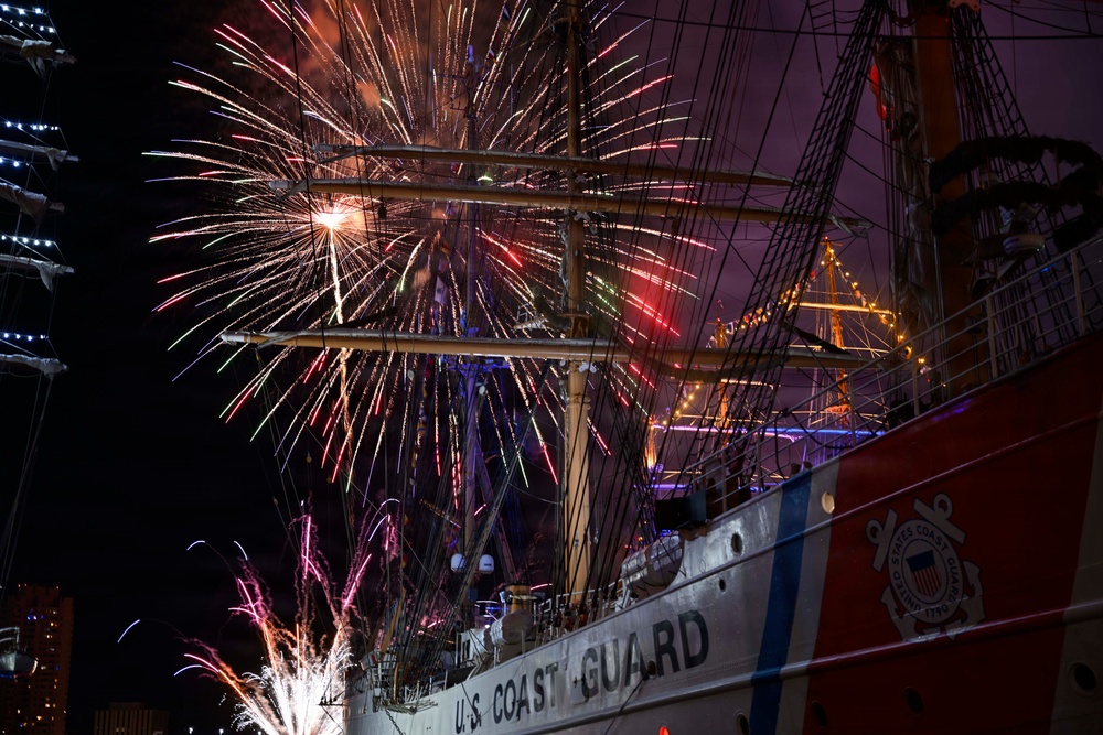 Fireworks presentation during Sail250 Virginia