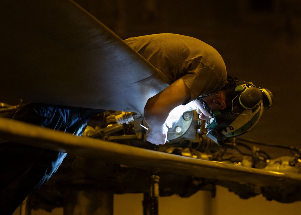 George H.W. Bush Conducts Aircraft Maintenance