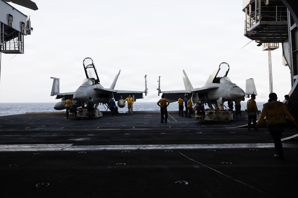 George H.W. Bush Conducts Aircraft Movement