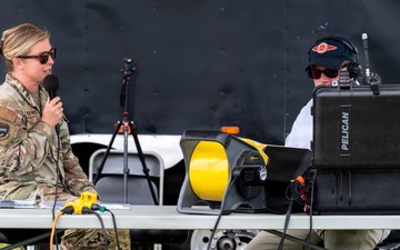 Col. Boenisch speaks during the Columbus Air Show