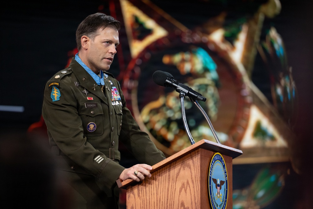 Hall of Heroes Induction Ceremony for Medal of Honor Recipient Maj. Nicholas Dockery