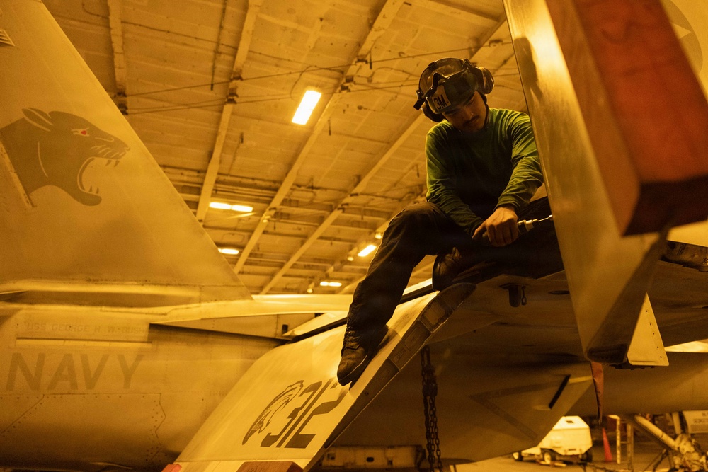 George H.W. Bush Conducts Aircraft Maintenance