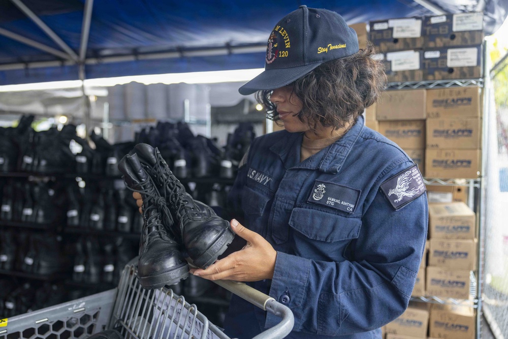 Sailors Shop for Uniforms and Gear at JBPHH Reclaimed Uniform Sale