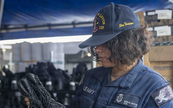 Sailors Shop for Uniforms and Gear at JBPHH Reclaimed Uniform Sale