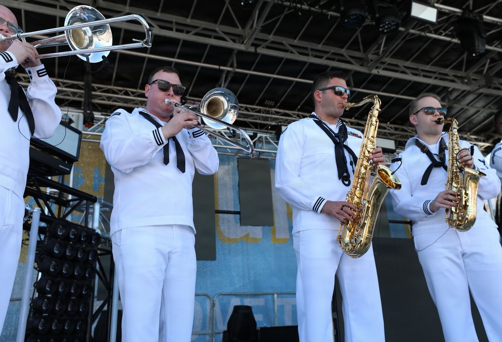 Navy Band Plays Baseball Village During Omaha Navy Week