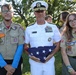 Adm Nowakowski Assists in the Lowering of the American Flag during Navy Week Omaha