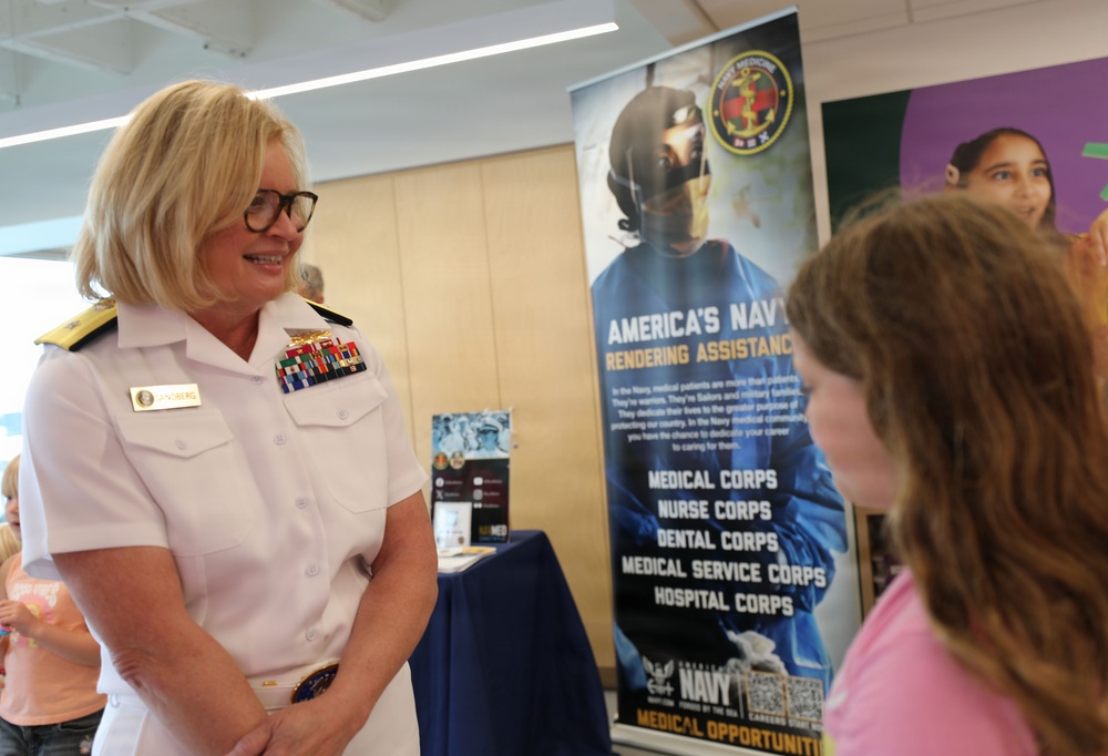 Adm. Sandberg interacts with the community during Omaha Navy Week