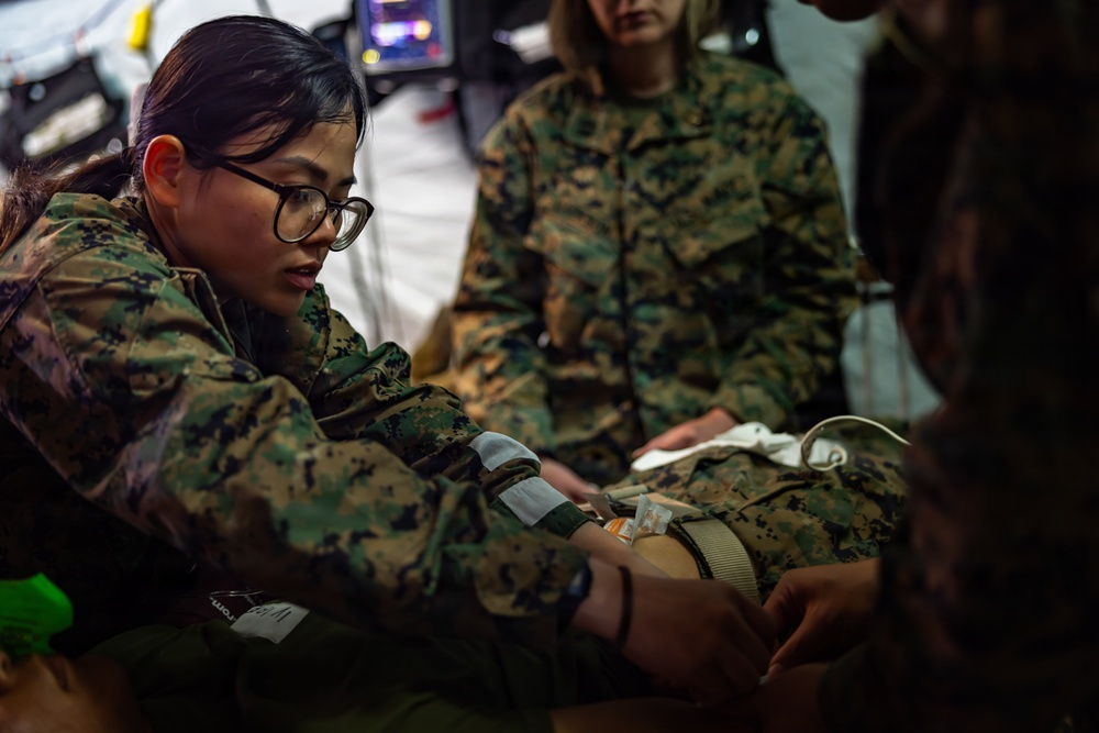 U.S. Marines, Sailors conduct bilateral mass casualty training