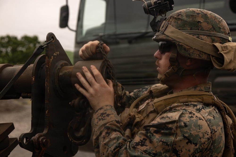 HIJUDAI MANEUVER AREA, OITA, JAPAN – U.S. Marines with 12th Marine Littoral Regiment Rehearse Bilateral Vehicle Recovery Procedures During Exercise Resolute Dragon 26