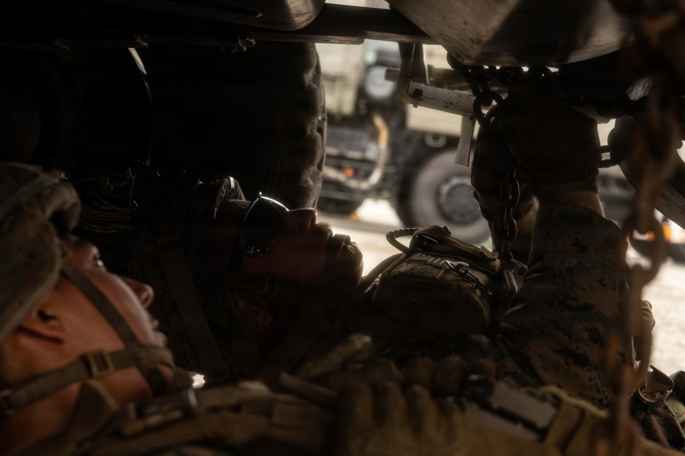 HIJUDAI MANEUVER AREA, OITA, JAPAN – U.S. Marines with 12th Marine Littoral Regiment Rehearse Bilateral Vehicle Recovery Procedures During Exercise Resolute Dragon 26