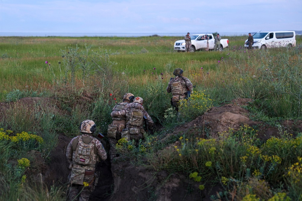 U.S. Marines and allied forces confuct combined arms live fire exercise during Sea Breeze 26 in Romania