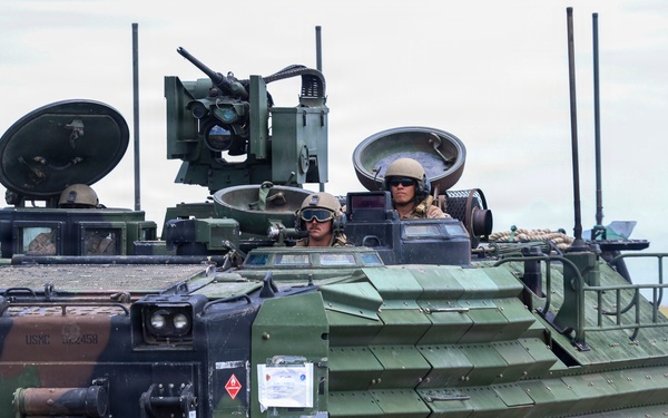 U.S. Marines and allied forces confuct live fire exercise during Sea Breeze 26 in Romania