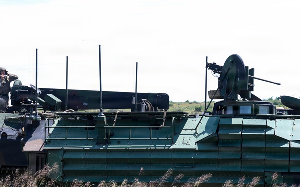 U.S. Marines and allied forces confuct live fire exercise during Sea Breeze 26 in Romania