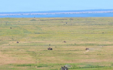 U.S. Marines and allied forces confuct live fire exercise during Sea Breeze 26 in Romania