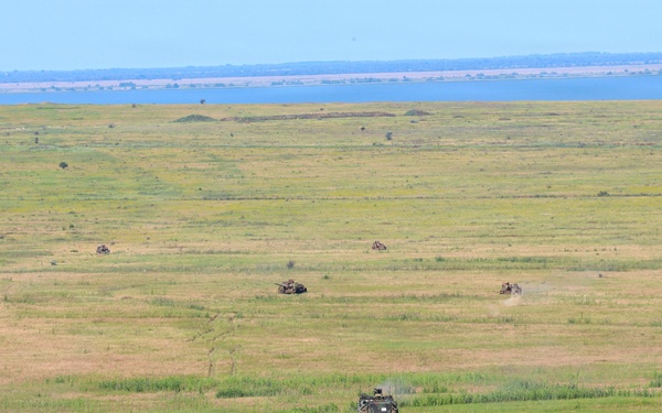 U.S. Marines and allied forces confuct live fire exercise during Sea Breeze 26 in Romania