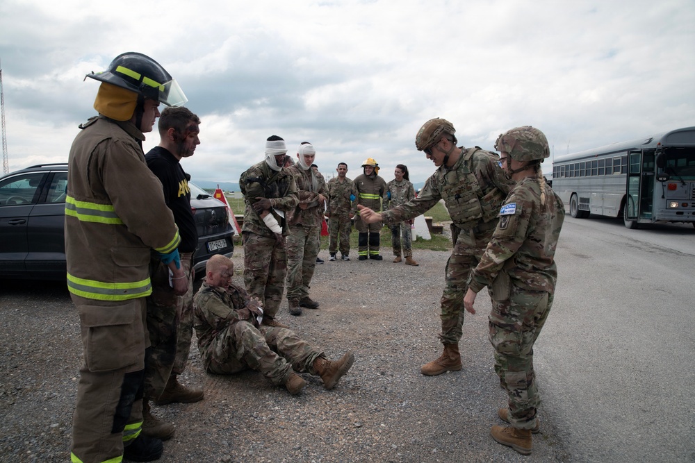 KFOR RC-E Soldiers and first responders strengthen response capabilities during mass casualty exercise
