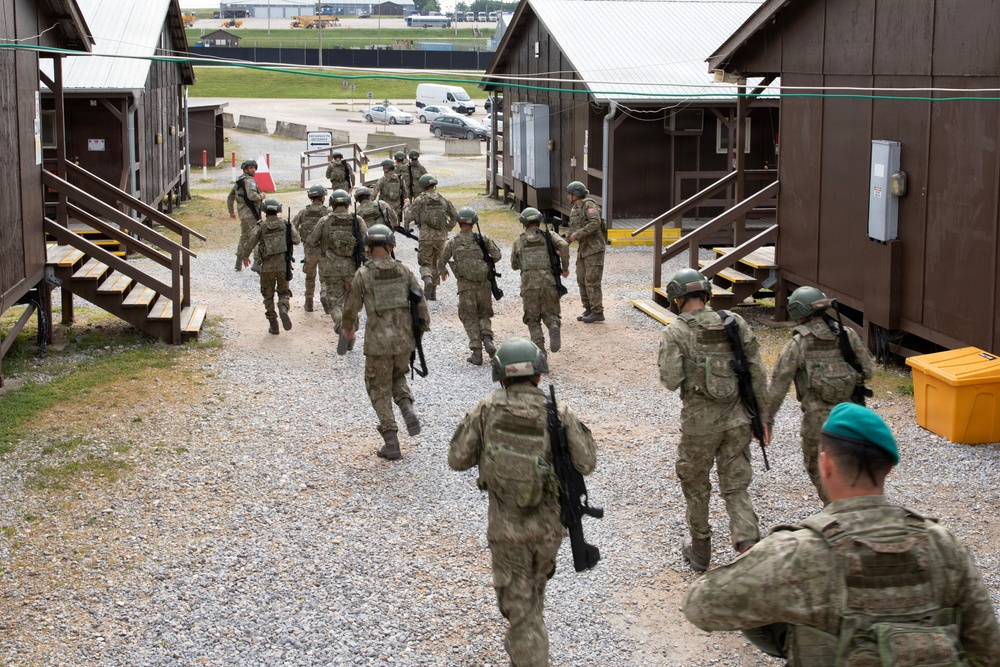KFOR RC-E Soldiers participate in Camp Bondsteel Base Defense Exercise