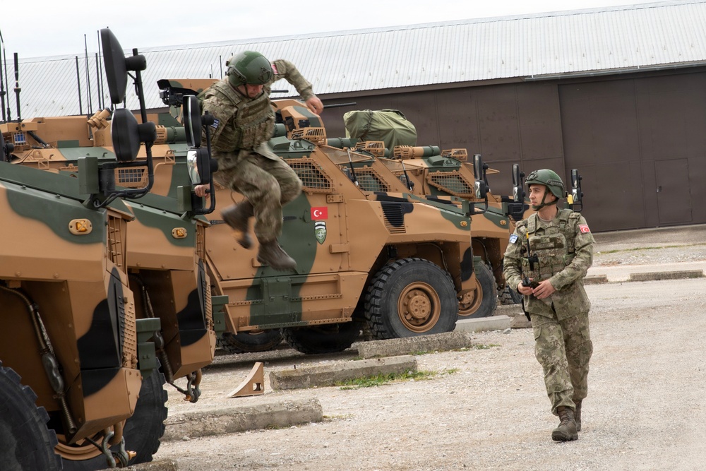 KFOR RC-E Soldiers participate in Camp Bondsteel Base Defense Exercise
