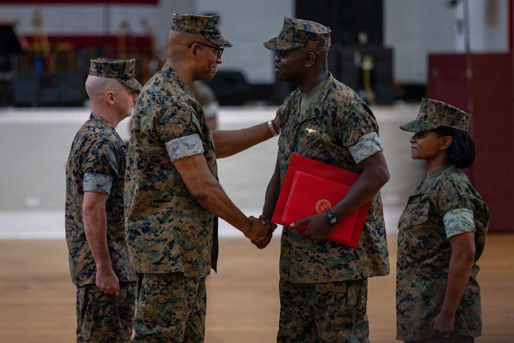 Sgt. Maj. Peoples and MGySgt Rich-Peoples Retirement Ceremony