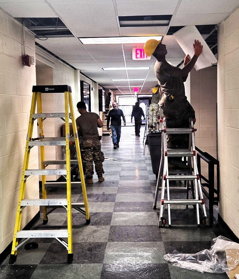 ILLINOIS ARMY NATIONAL GUARD’S 123RD ENGINEER SOLDIERS BUILD RUNNING TRACK AND RENOVATE ARMORY