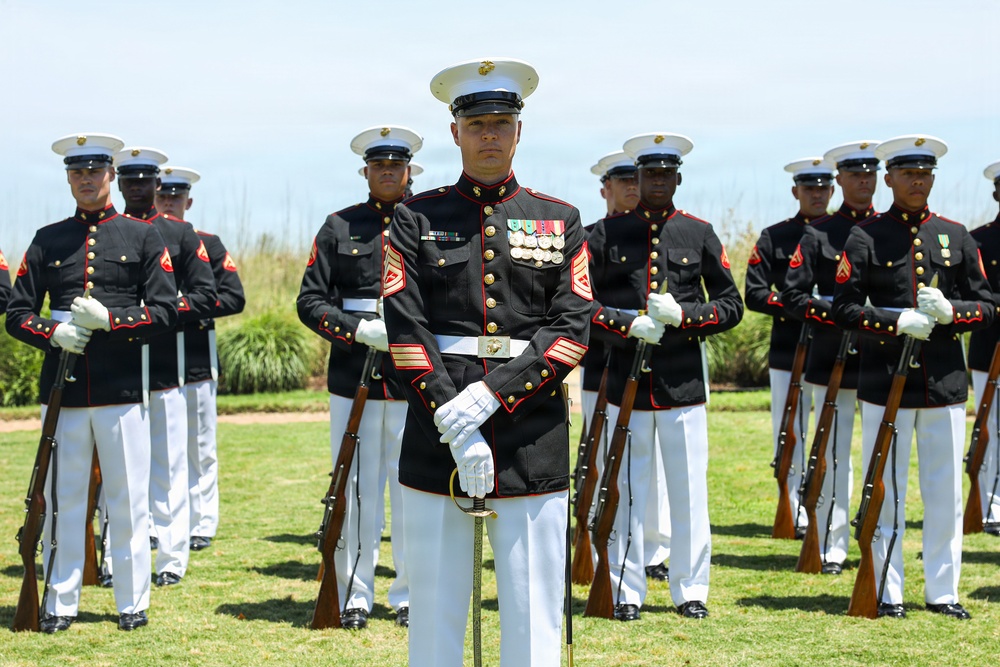 Silent Drill Platoon Preforms at SAIL250 Virginia