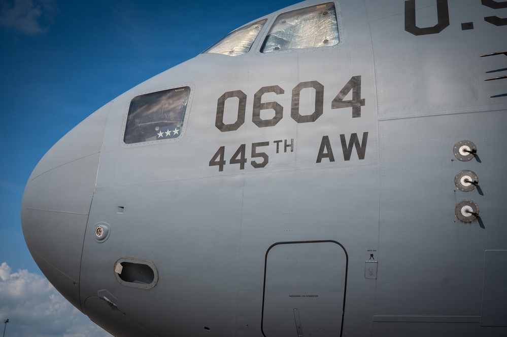 Lt. Gen. John Healy performs final flight with the 445th Airlift Wing