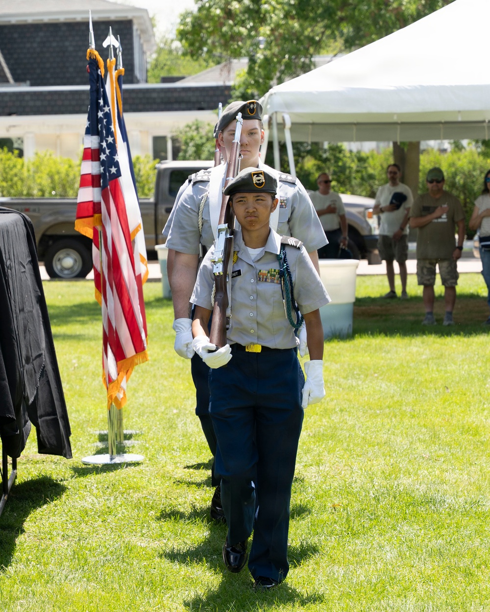 Future service members are recognized at an Our Community Salutes event at Rock Island