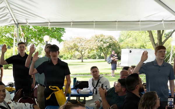 Future service members are recognized at an Our Community Salutes event at Rock Island