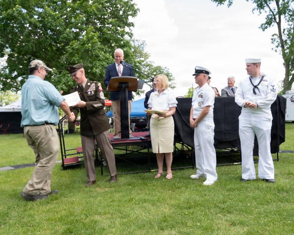 Future service members are recognized at an Our Community Salutes event at Rock Island