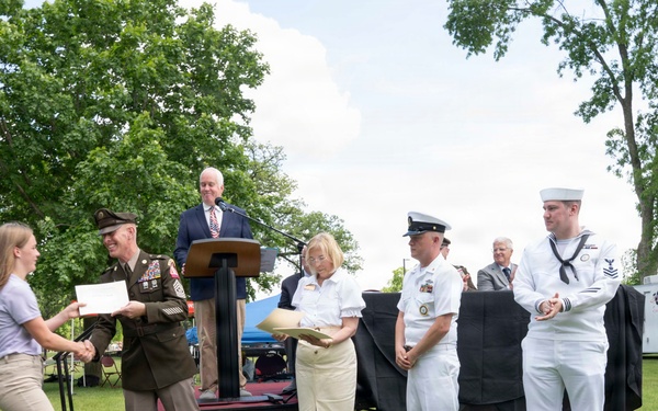 Future service members are recognized at an Our Community Salutes event at Rock Island