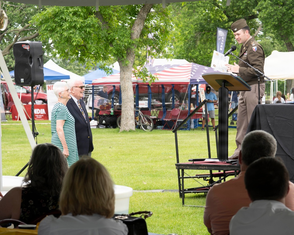 Future service members are recognized at an Our Community Salutes event at Rock Island
