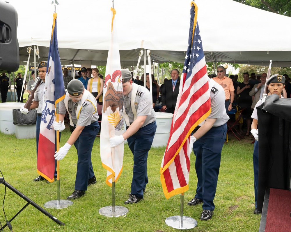 Future service members are recognized at an Our Community Salutes event at Rock Island