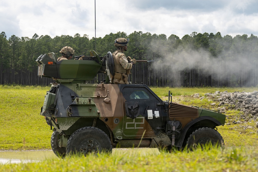 Fleet Exercise 250 | French Marines and U.S. Marines conduct Heavy Machine Gun Range