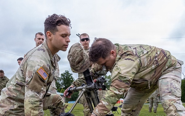 1-112th Infantry conducts light infantry, mortar training.