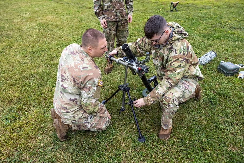 1-112th Infantry conducts light infantry, mortar training.
