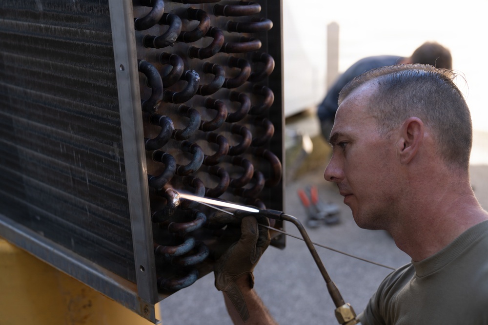 110th Civil Engineers repair Aviano CDC air conditioning
