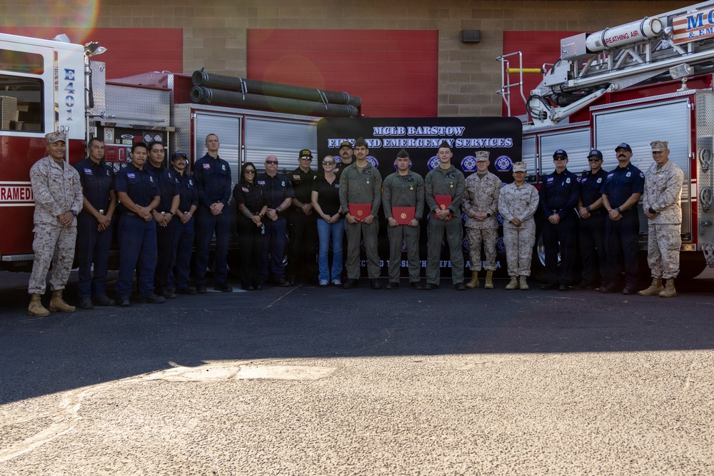 MCLB Barstow Fire &amp; Emergency Services were awarded the Navy and Marine Corps Achievement Medal