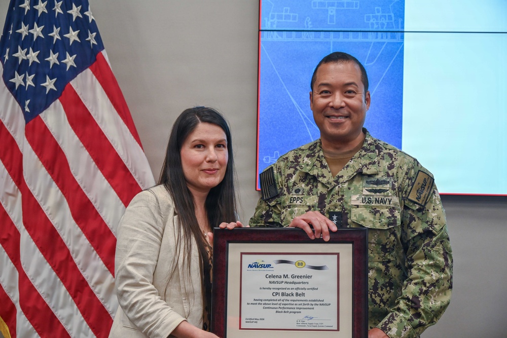 NAVSUP program analyst earns CPI Black Belt certificate