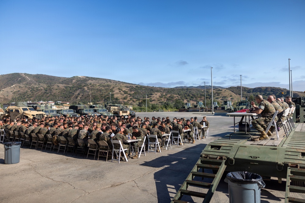 U.S. Marines with 1st CEB host warriors’ night