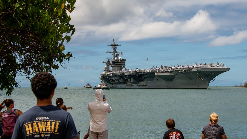 USS Theodore Roosevelt (CVN 71) arrives at Pearl Harbor