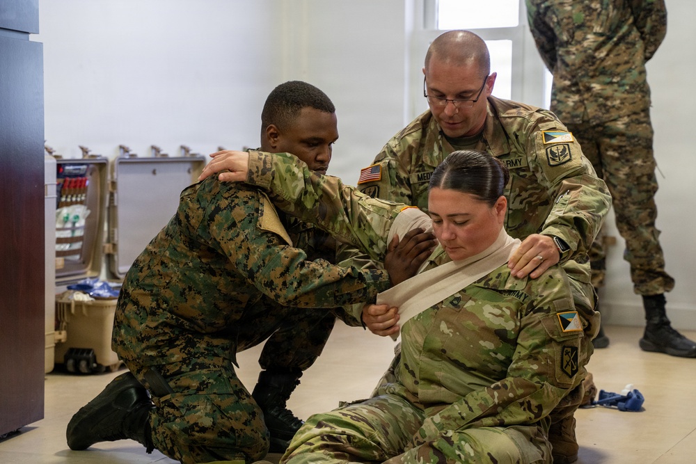 The Rhode Island National Guard conduct medical training with The Royal Bahamas Defense Force