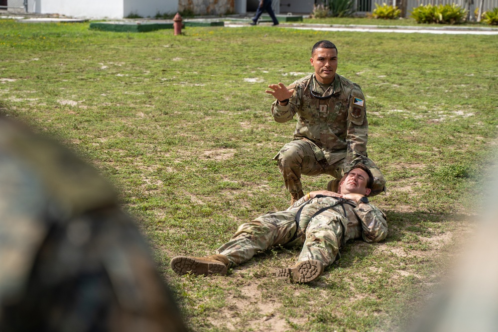 The Rhode Island National Guard conducts medical training with The Royal Bahamas Defense Force