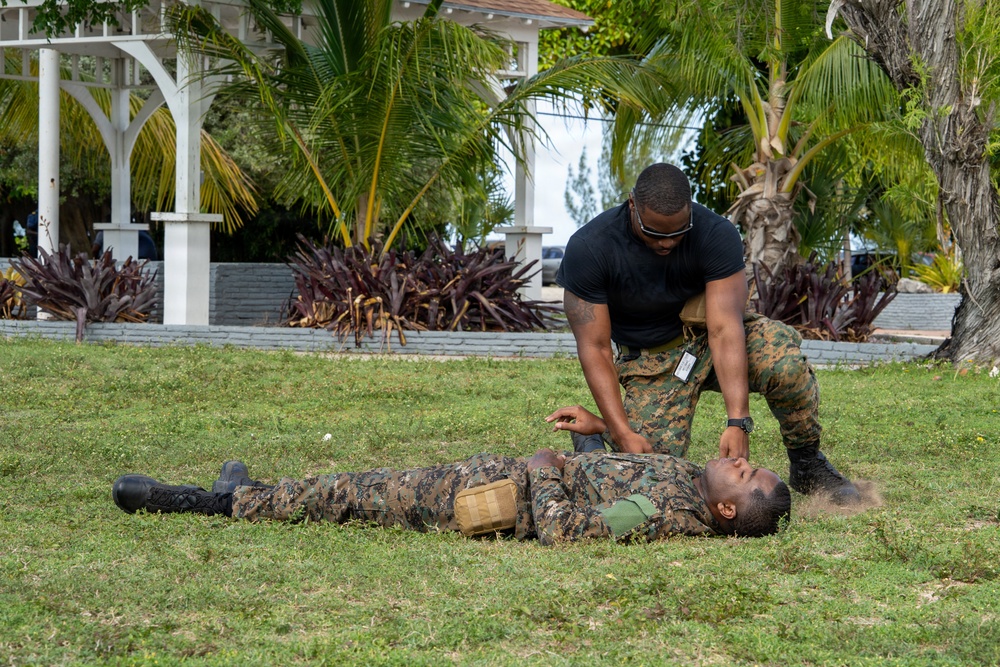 The Rhode Island National Guard conducts medical training with The Royal Bahamas Defense Force