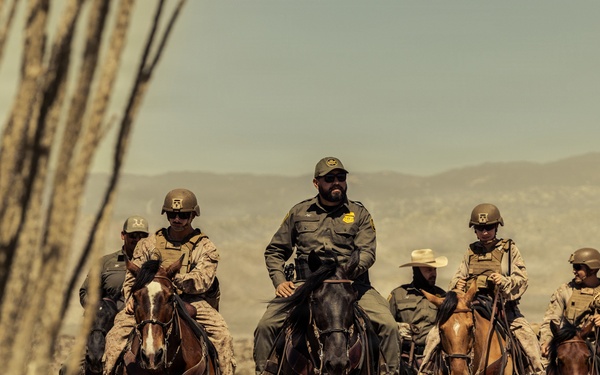 JTF-SB Marines, U.S. Border Patrol saddle-up during interagency training