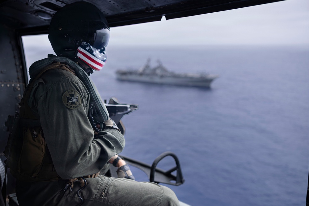 VMM-164 (REIN) conducts deck landing qualifications aboard USS Essex