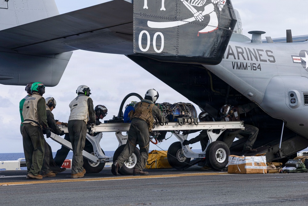VMM-164 (Rein.) transports MV-22B Osprey engine