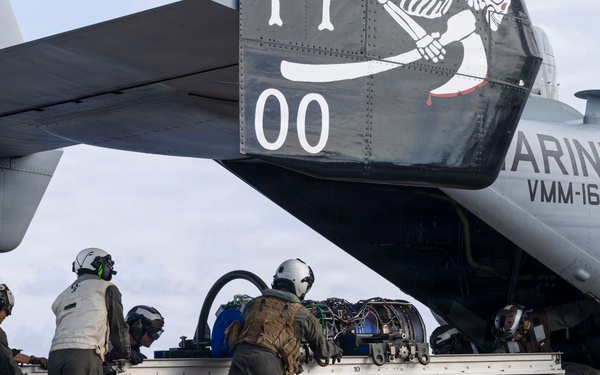 VMM-164 (Rein.) transports MV-22B Osprey engine